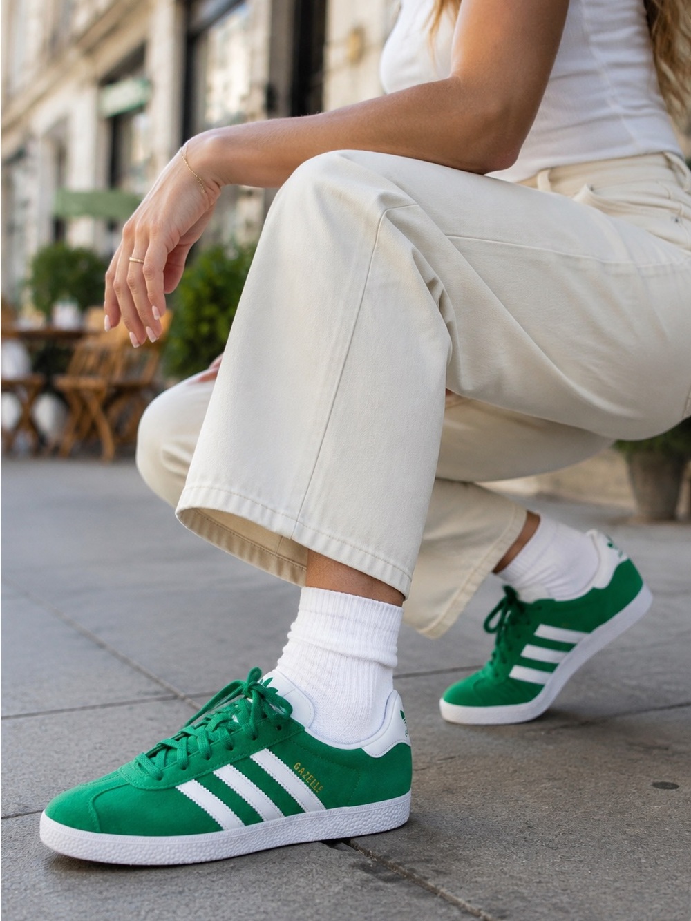 Adidas Gazelle J Green White Suede Sneakers IE5612 – Youth 5 / Women’s 6